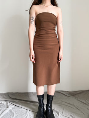 BONNIE TUBE DRESS IN BROWN