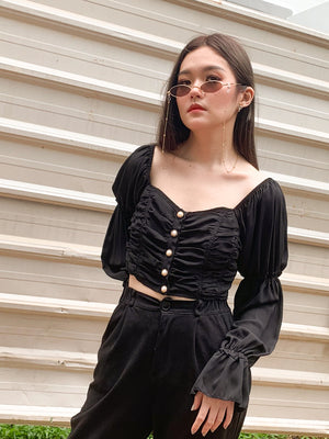 GLORIA TOP IN MIDNIGHT BLACK