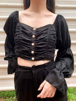 GLORIA TOP IN MIDNIGHT BLACK