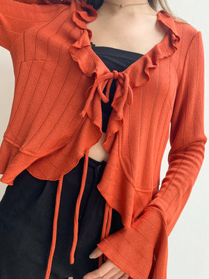 HAILEY CARDI TOP IN BEGONIA ORANGE