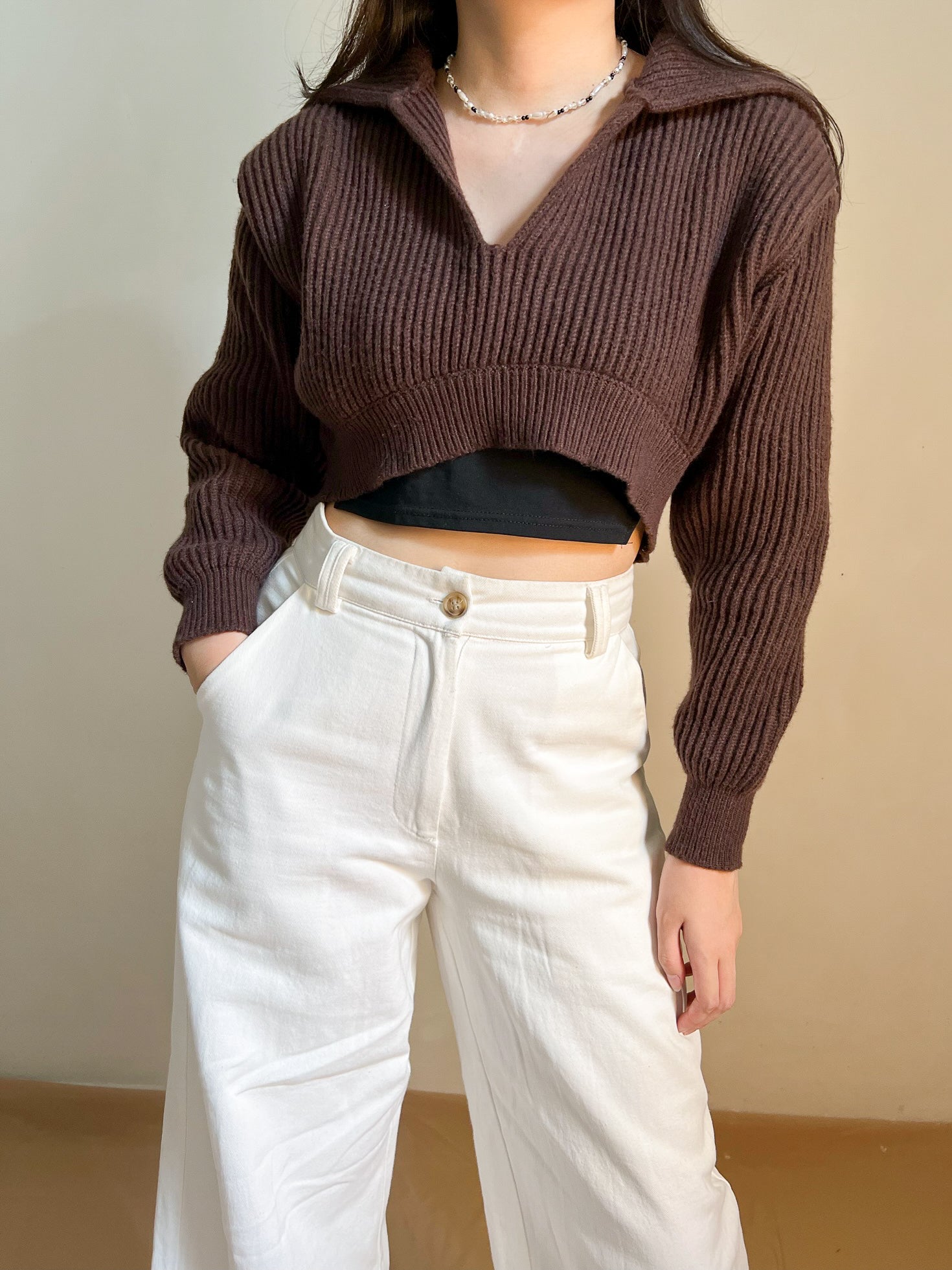 REIMI KNIT TOP IN CHOCO