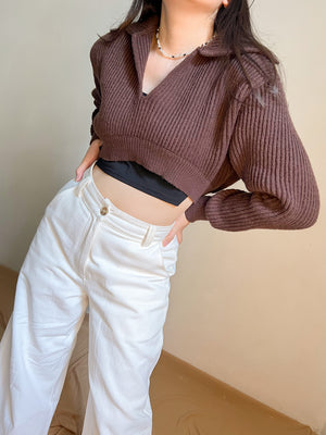 REIMI KNIT TOP IN CHOCO