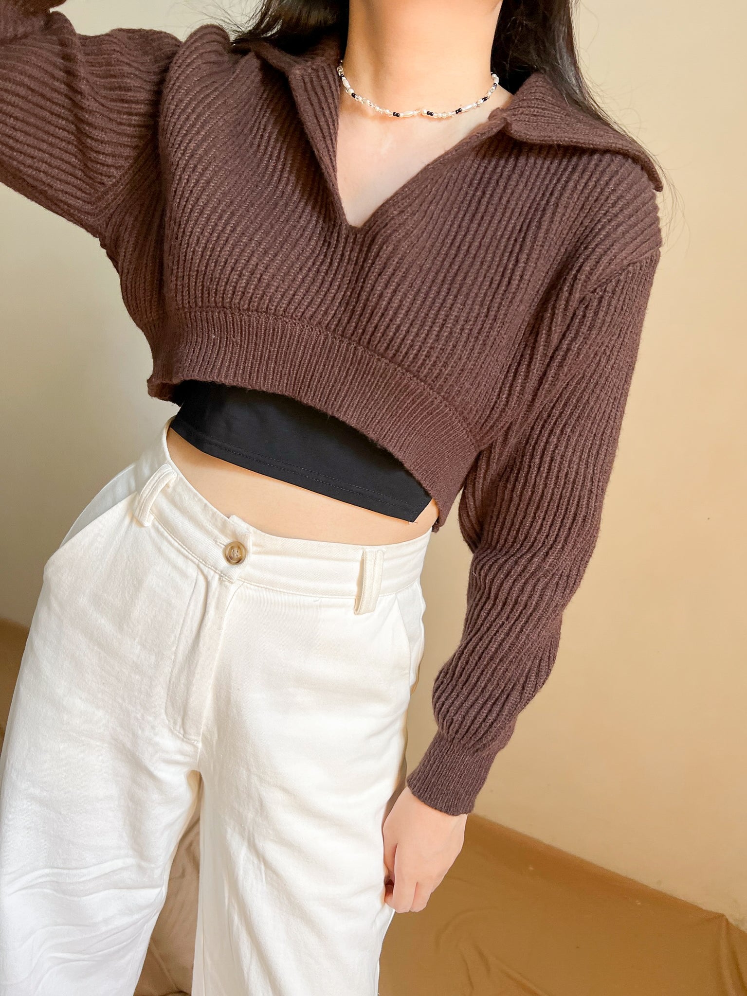 REIMI KNIT TOP IN CHOCO