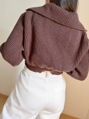 REIMI KNIT TOP IN CHOCO