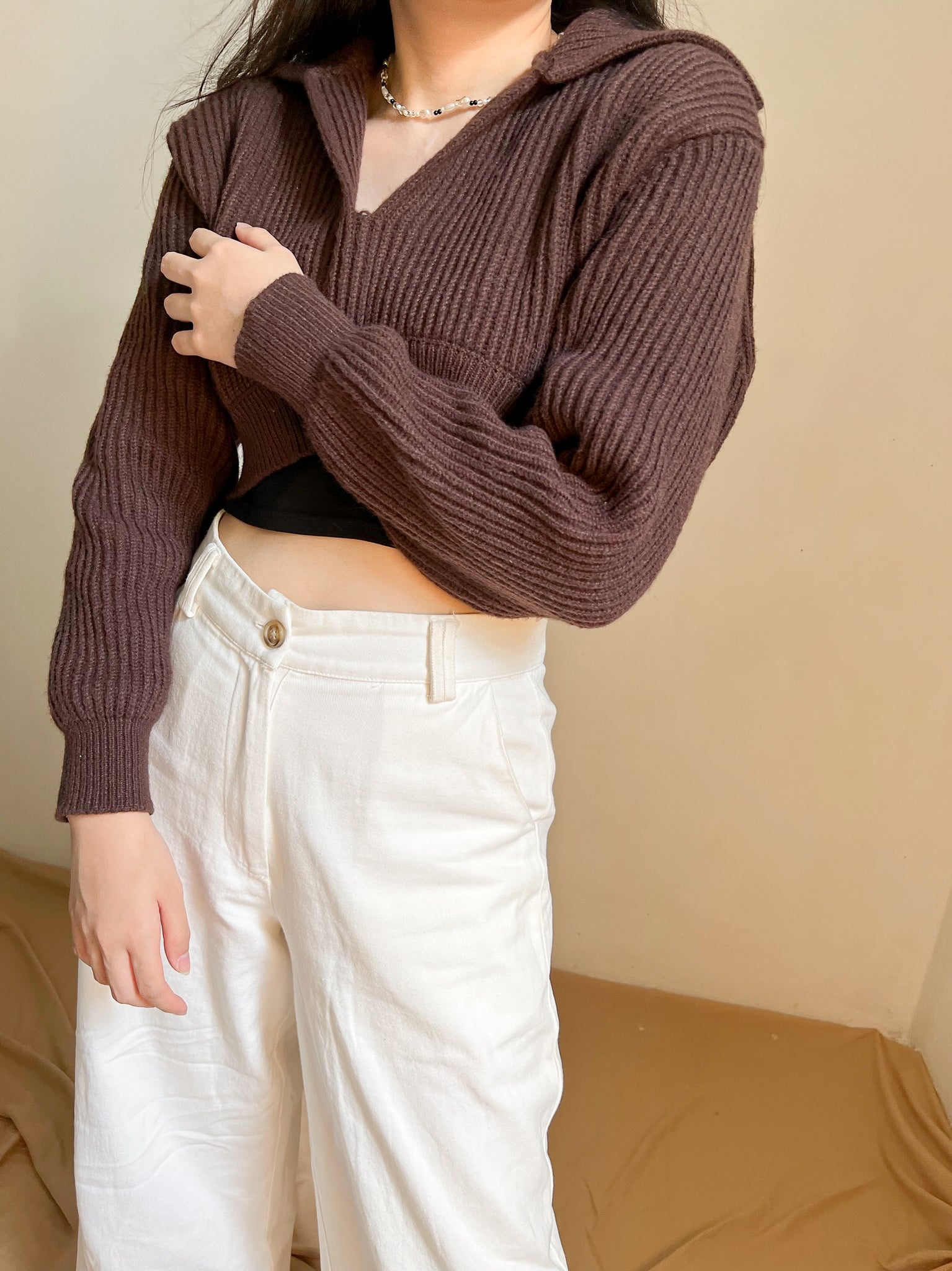 REIMI KNIT TOP IN CHOCO