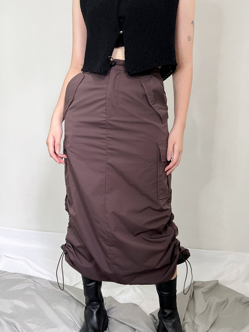 EUGENIA MIDI SKIRT IN RUSSET