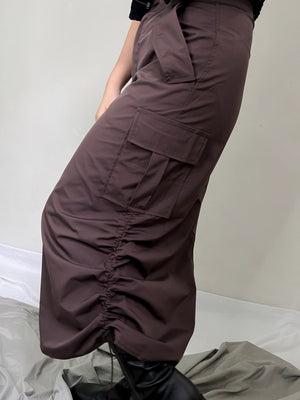 EUGENIA MIDI SKIRT IN RUSSET